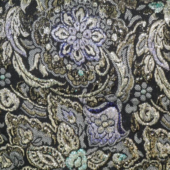 Vintage 70s Brocade Rhinestone Dress - Picture 5 of 13